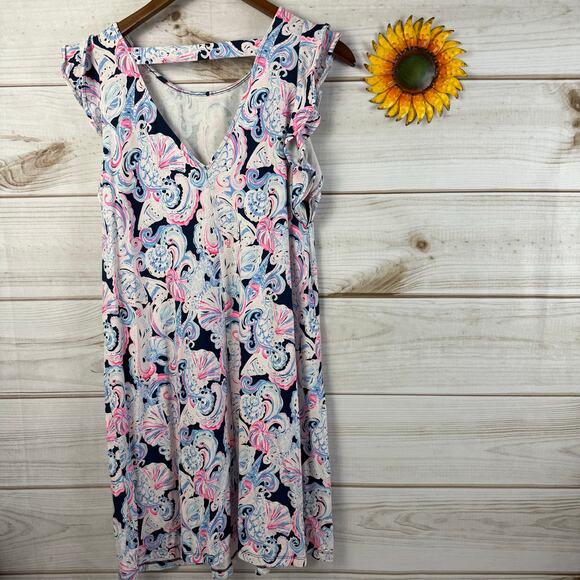 Lilly Pulitzer Dani It's For Shore High Tide Sleeveless Dress Size Medium - Picture 2 of 5